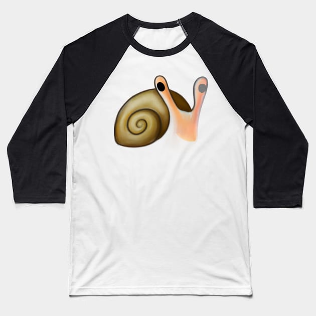 Cute Snail Drawing Baseball T-Shirt by Play Zoo